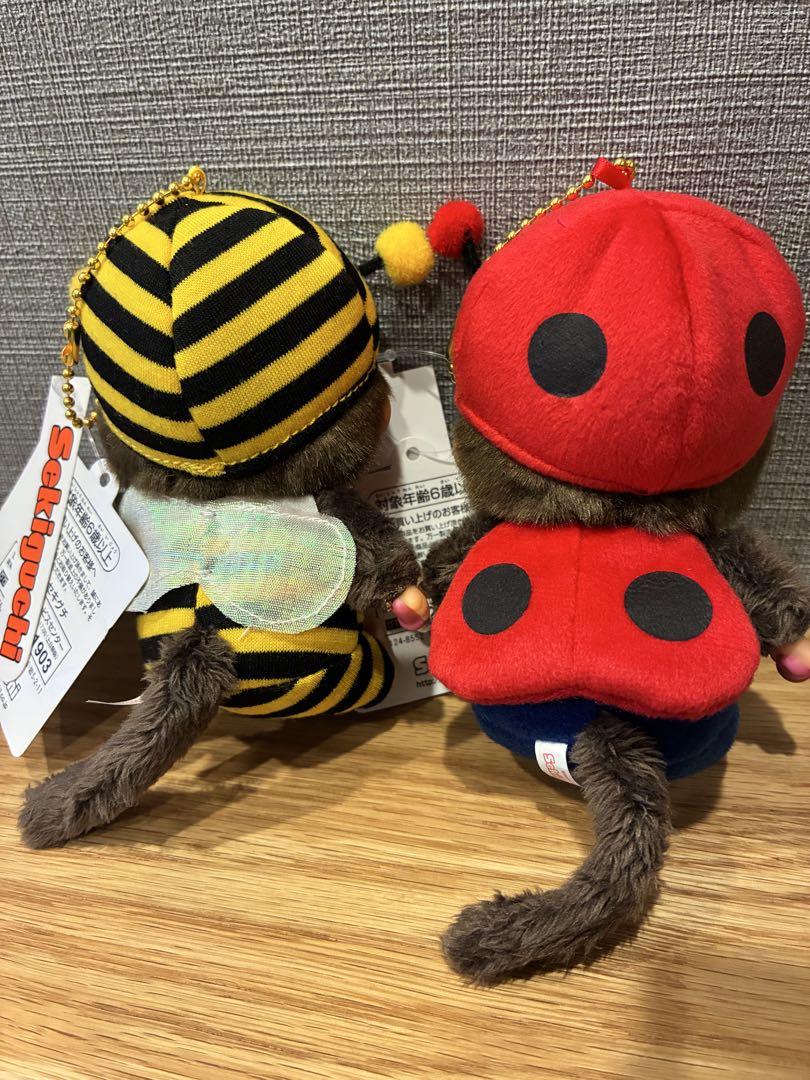 モンチッチ 顔でか SS キーチェーン ミツバチ てんとう虫 2点