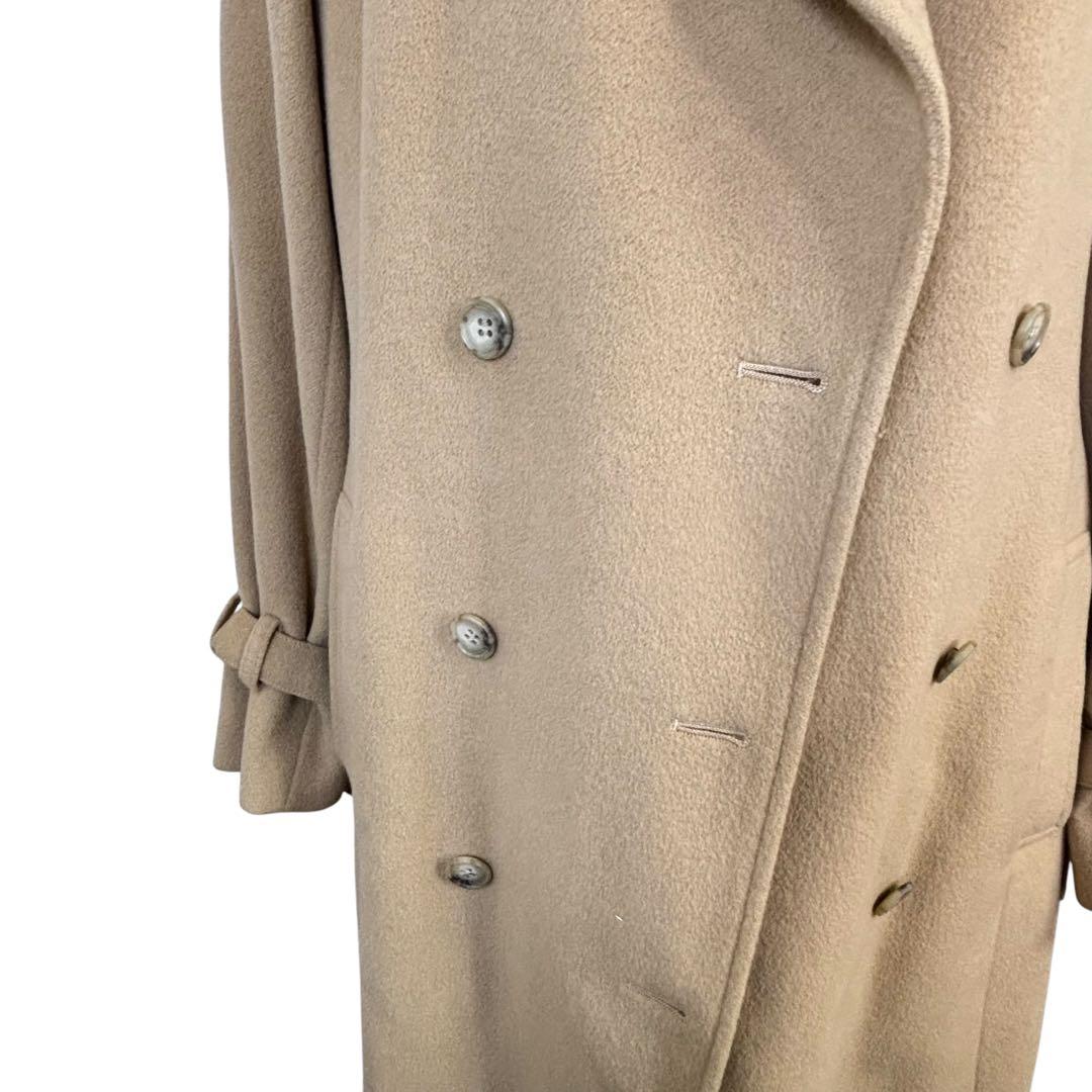 NEWYORKER アンゴラ混 ウールロングコート キャメル ダブルブレスト NEWYORKER アンゴラ混 ウールロングコート キャメル ダブルブレスト