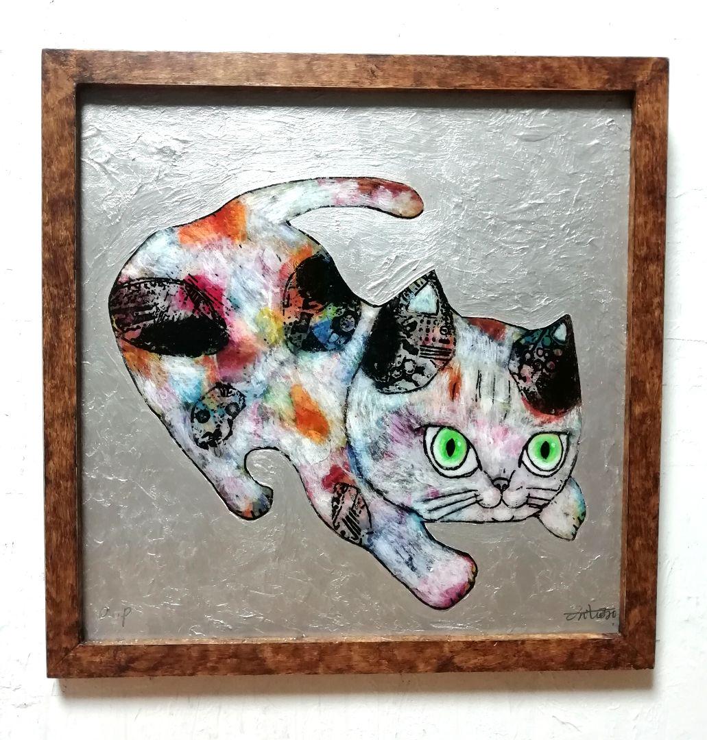 額付き銅版画応用絵画 title プカプカ猫 - rehda.com 額付き銅版画応用絵画 title プカプカ猫 - rehda.com