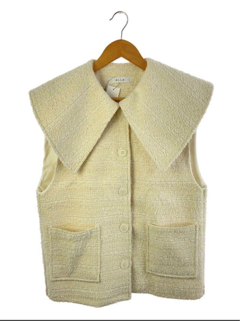 ella selectshop ビッグカラーツイードジレ 美品♡ella selectshop♡ビッグカラーツイードジレ ホワイト