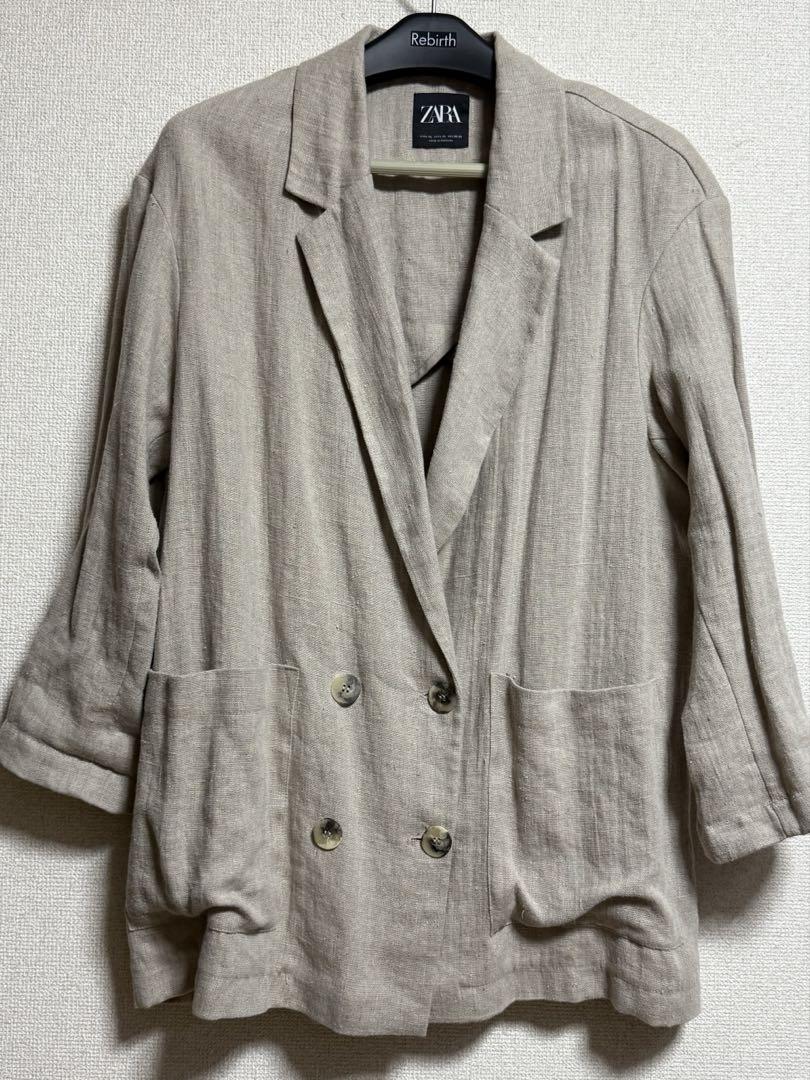 最終処分！新品ZARA リネン サマーオーバーサイズジャケットXL