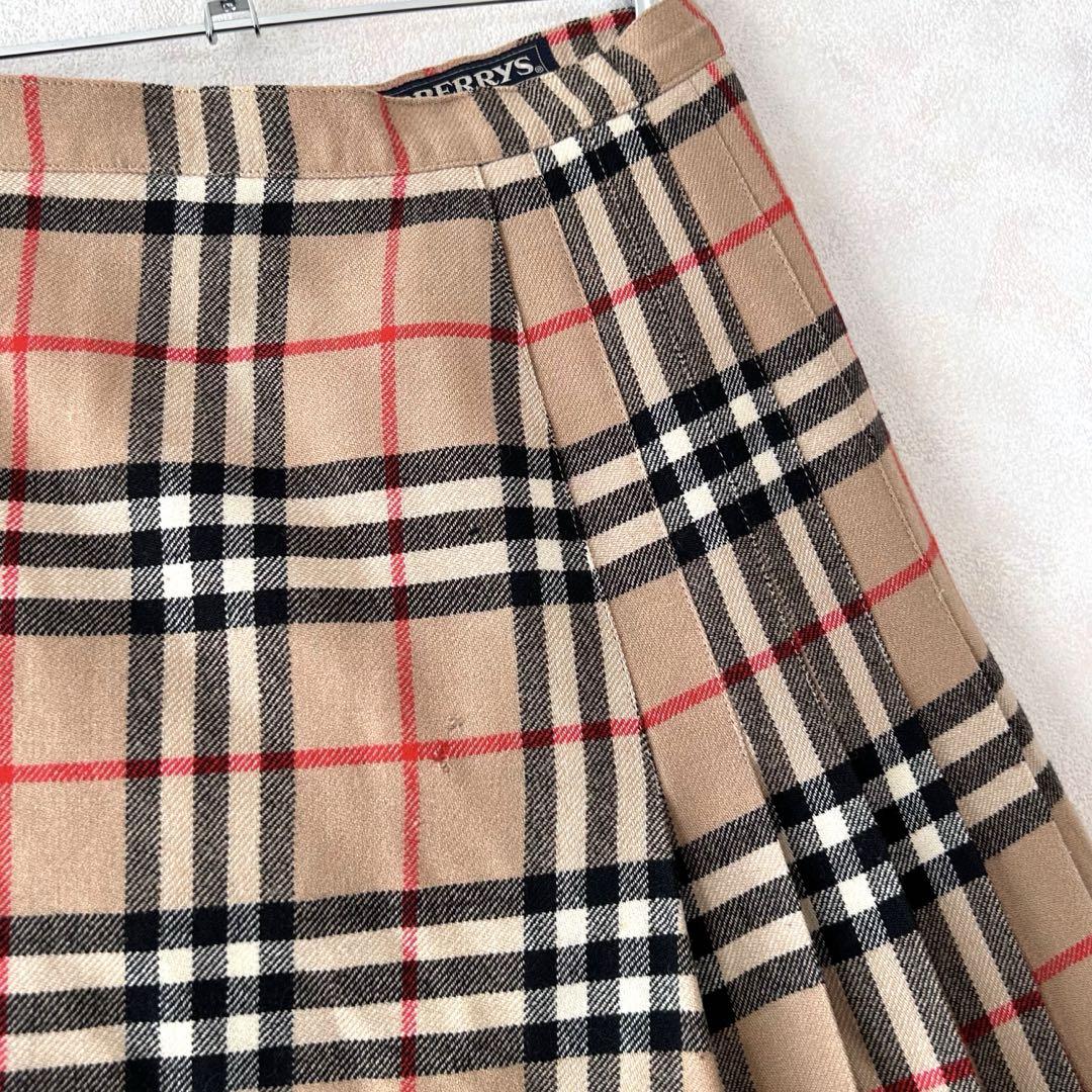 専用！90s BURBERRY ノバチェック柄 ロング丈 プリーツ 巻きスカート