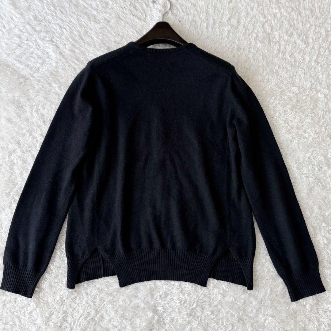 Drawer - DRAWER ドゥロワー バックスリット クルーネック カシミヤ 長袖 ニット セーター ブラック 6513-106-0449 レディース DRAWER ドゥロワー バックスリット クルーネック カシミヤ 長袖