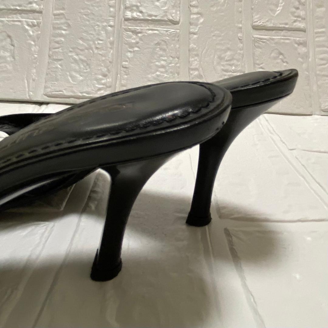 極美品 ルイヴィトン モノグラム ミュール サンダル レザー 黒 ブラック 画像10