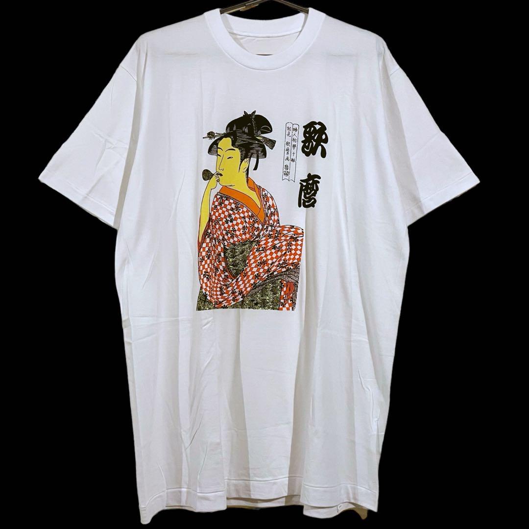 【極美品】　80s 90s 喜多川歌麿　浮世絵　Tシャツ　レトロ　プリント　古着