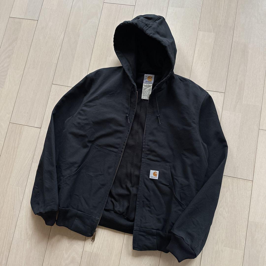 美品 S USA製 Carhartt ダック アクティブジャケット 裏地サーマル