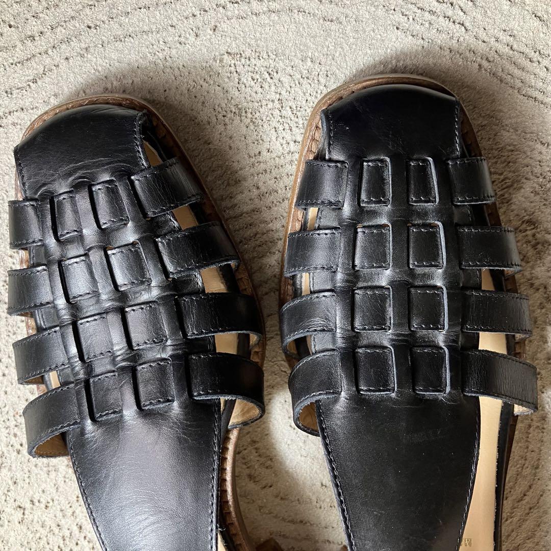 【美品】PASCUCCI パスクッチ グルカサンダル ブラック23.5 EU37