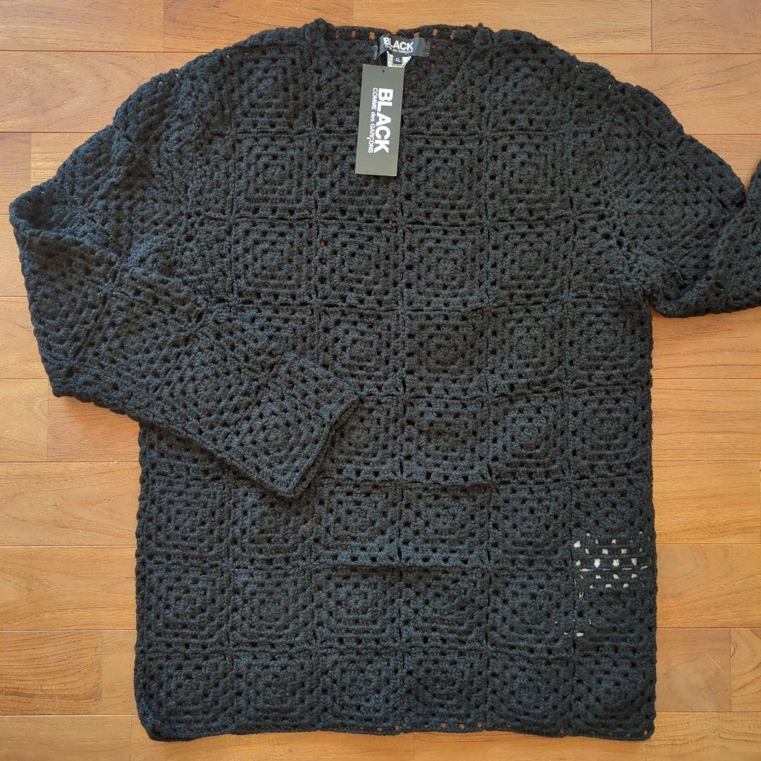 新品◆BLACKコムデギャルソン レース編みニット ユニセックス XL