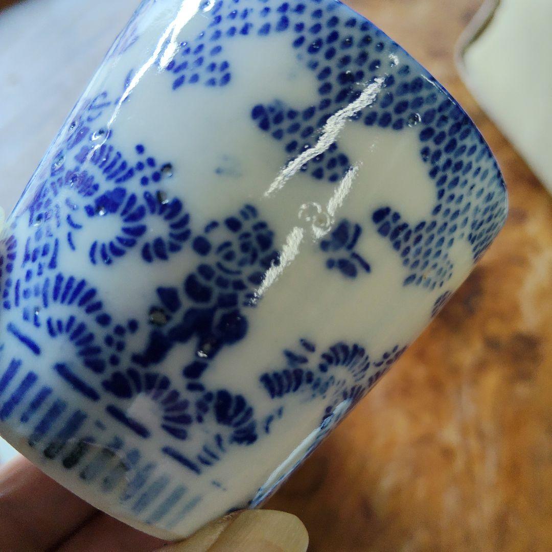 古伊万里 ちょっと小振りな蕎麦猪口 古伊万里 そば猪口 矢羽紋大振蕎麦猪口 – n3curio