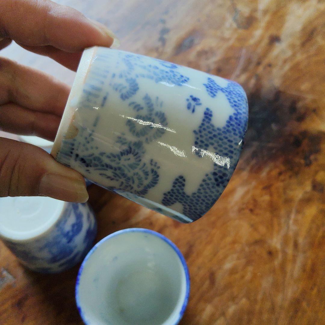 古伊万里 ちょっと小振りな蕎麦猪口 古伊万里 そば猪口 矢羽紋大振蕎麦猪口 – n3curio