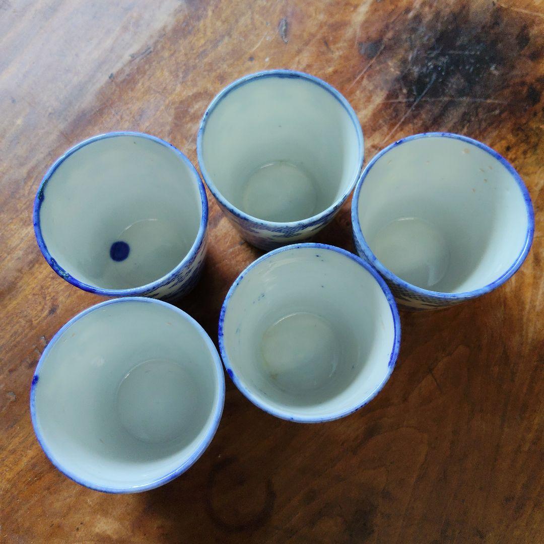 古伊万里 ちょっと小振りな蕎麦猪口 古伊万里 そば猪口 矢羽紋大振蕎麦猪口 – n3curio