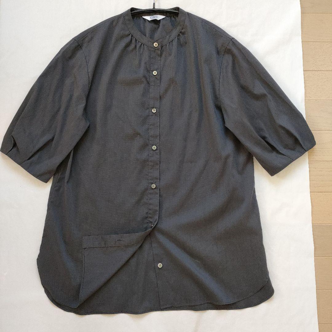 美品 J.PRESS 麻混 バンドカラー チュニックブラウス 9号