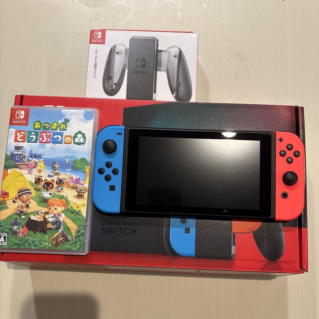 Nintendo Switch 赤/青 あつまれ どうぶつの森とSDカードセット