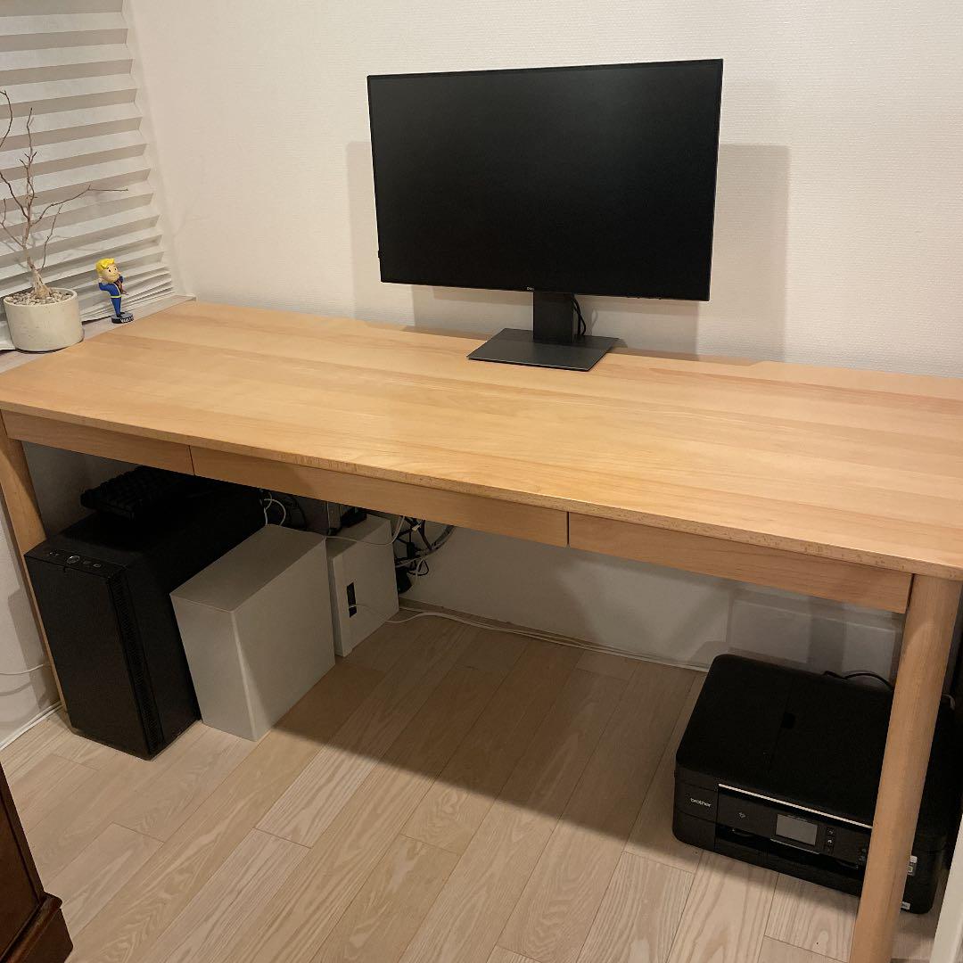 無印良品 ブナ材デスク 幅160×奥行60×高さ70cm - テーブル 無印良品 ブナ材デスク 幅160×奥行60×高さ70cm - テーブル