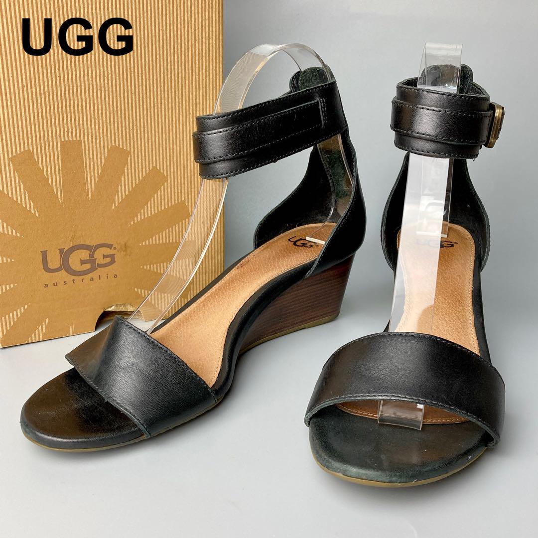 UGG アグ ウェッジサンダル レザー 24cm - メルカリ