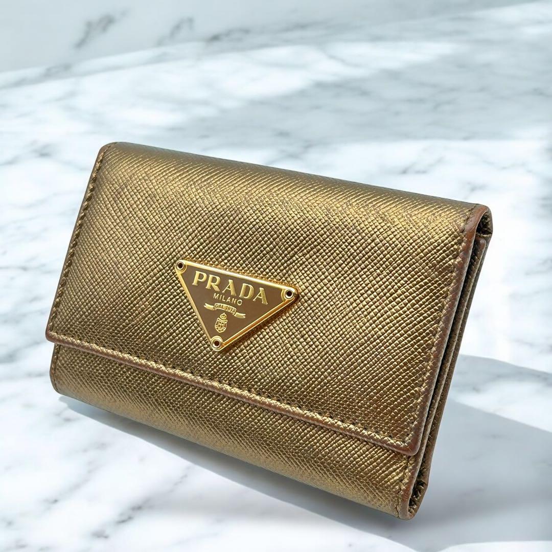 希少✨PRADA プラダ ６連 キーケース サフィアーノレザー ゴールド 本革