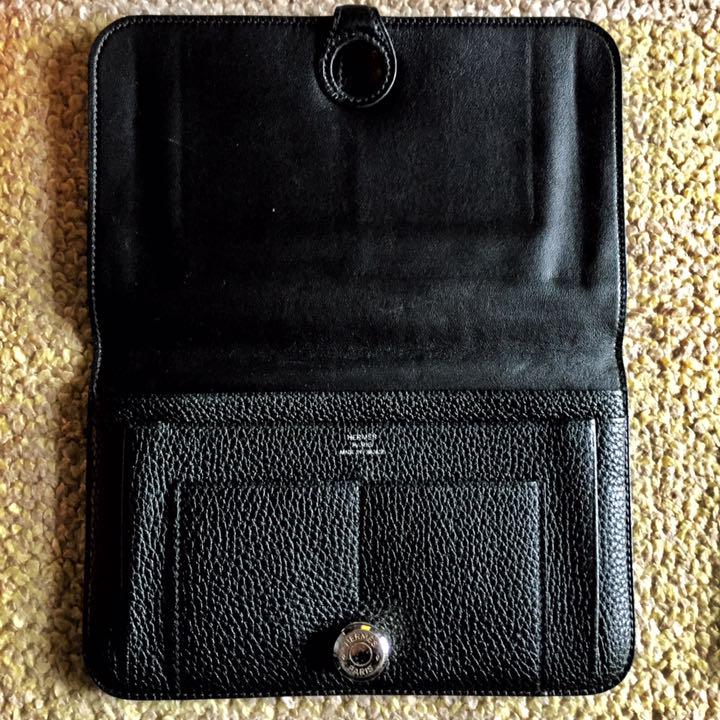 HERMES ドゴンGM 長財布 ブラック　黒