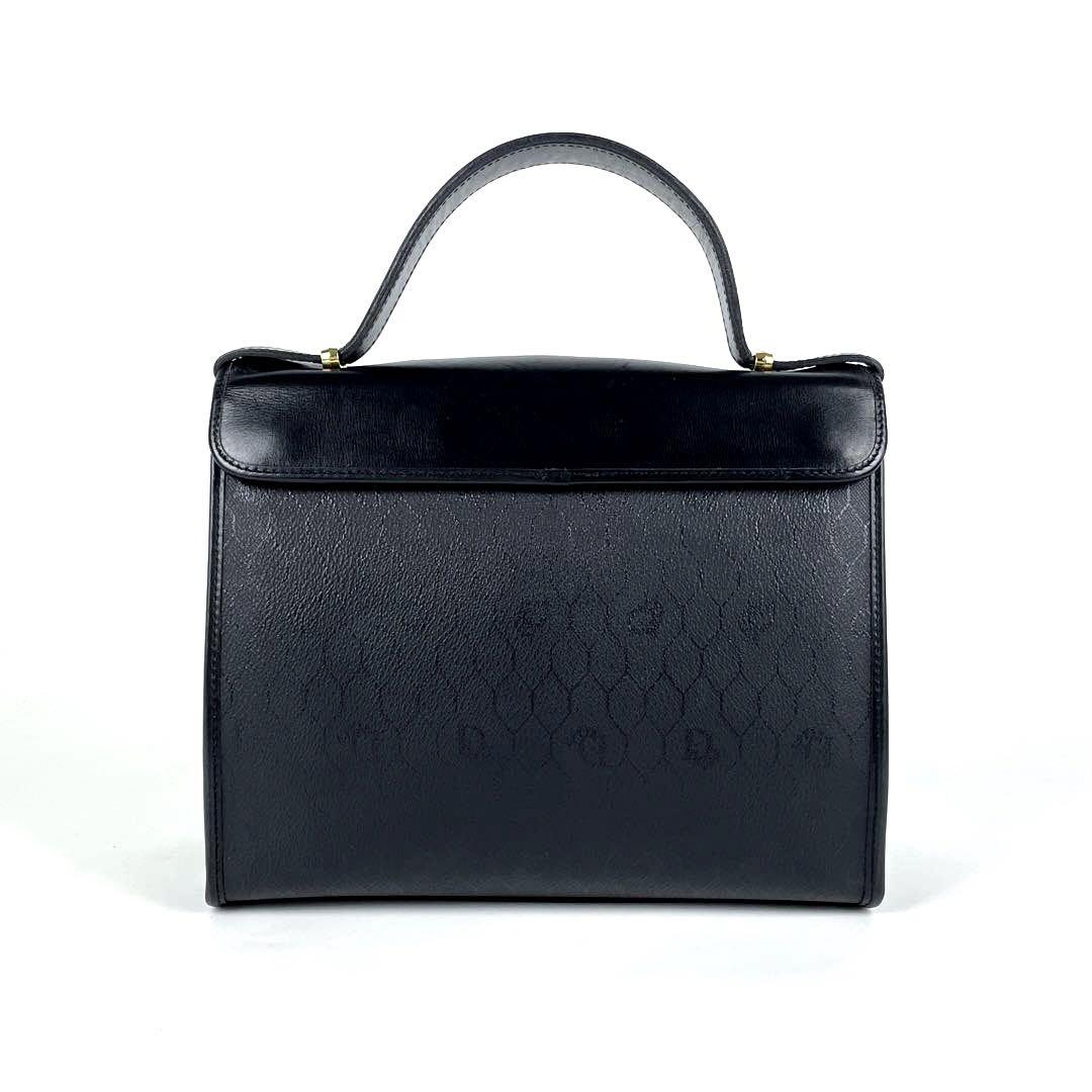 美品】ディオール ハンドバッグ 2way CD金具 ハニカム 総柄 レザー 黒