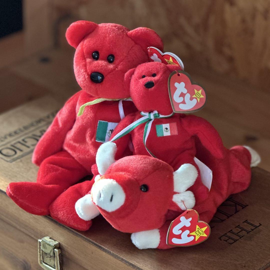 【お買い得】tyビーニーベイビーズ クマぬいぐるみセット お買い得】tyビーニーベイビーズ クマ&雄豚ぬいぐるみセット