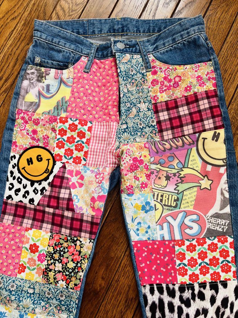 HYSTERIC GLAMOUR ヒステリックグラマー パッチワークデニムパンツ