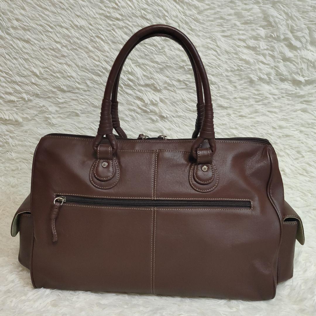 高級・美品】濱野皮革工藝 ボストンバッグ ショルダー ブラウン