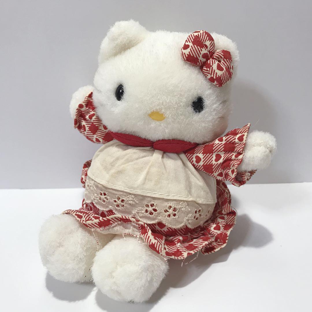 ❤️美品 レトロ ハローキティ エプロン ぬいぐるみ (L) 激レア 希少 ハローキティ レトロ エプロン ぬいぐるみ 90年代 サンリオ