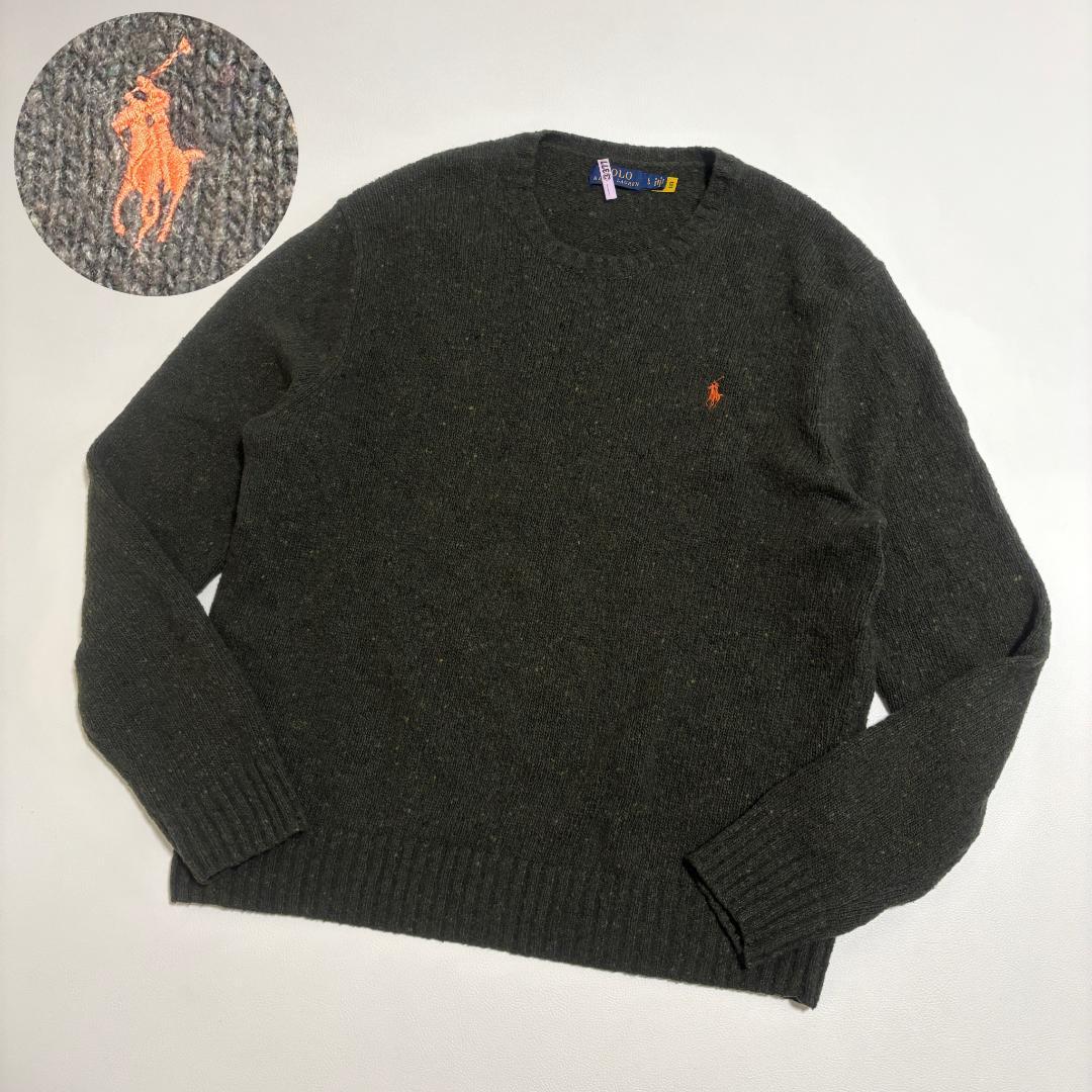 現行 ポロラルフローレン ロングスリーブプルオーバーニット ポニー刺繍 L-XL