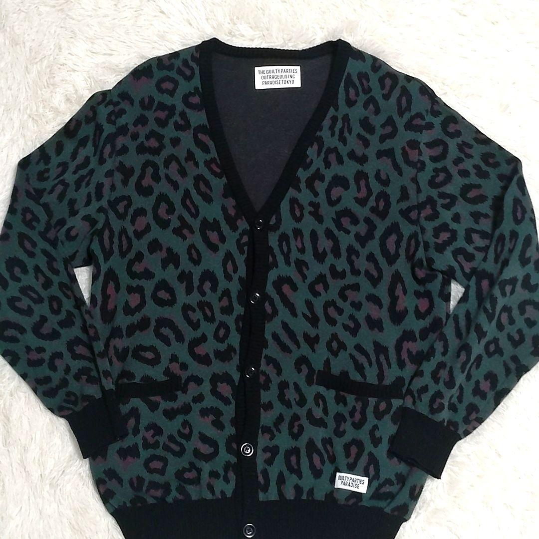 美品 WACKO MARIA LEOPARD JACQUARD CARDIGAN