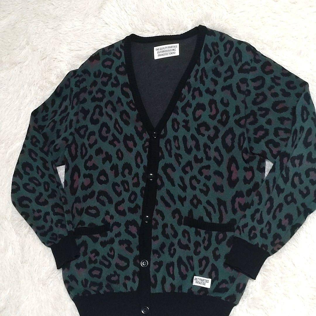 美品 WACKO MARIA LEOPARD JACQUARD CARDIGAN