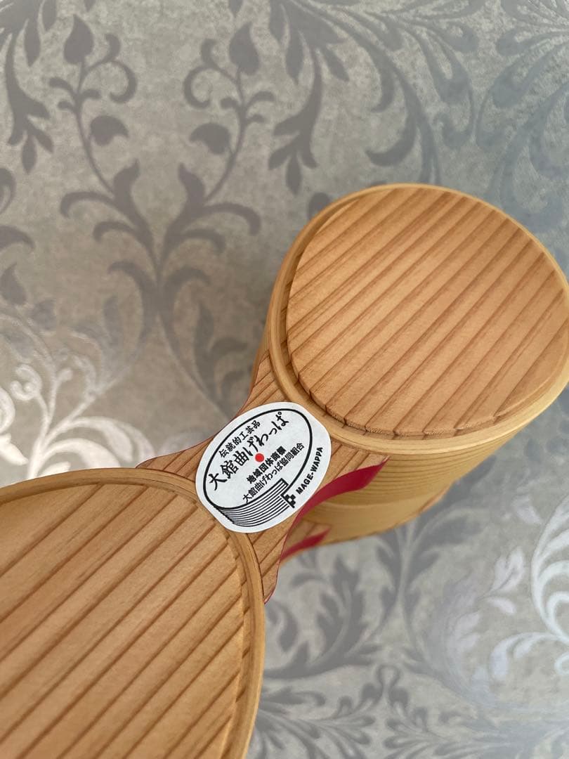 新品 大舘 曲げわっぱ 弁当箱 花 朱色 2段 新品 大舘 曲げわっぱ 弁当箱 花 朱色 2段