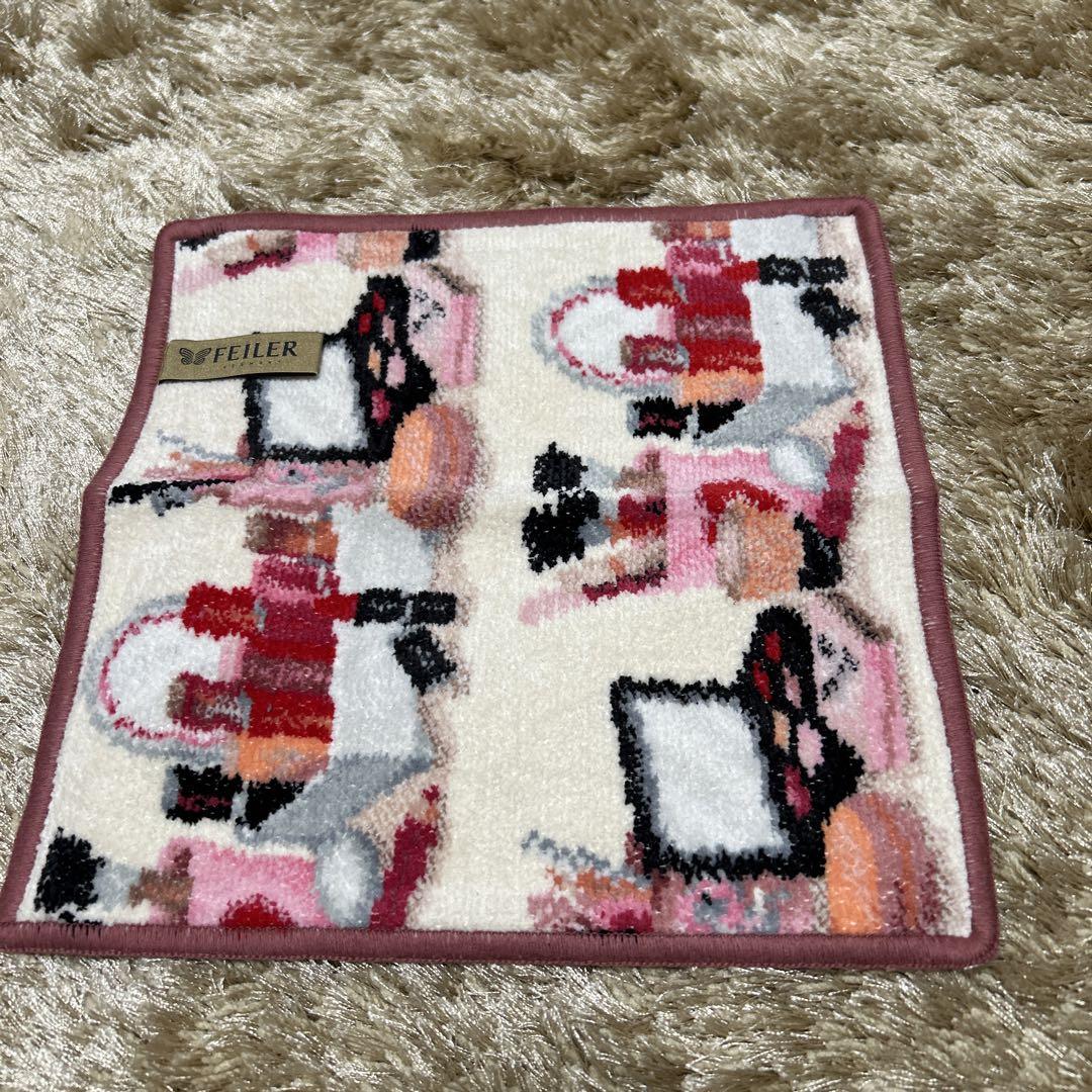 新品未使用FEILER 化粧品モチーフ タオルハンカチ 約25cm x 25cm