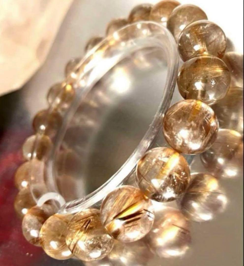 ゴールドタイガールチル　天然水晶　美麗　約10.4〜10.9ミリ