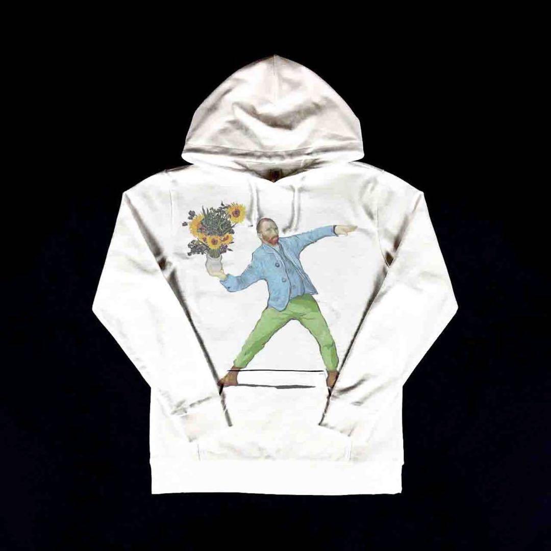 新品 ビッグ プリント バンクシー 花束 ゴッホ 自画像 パロディ