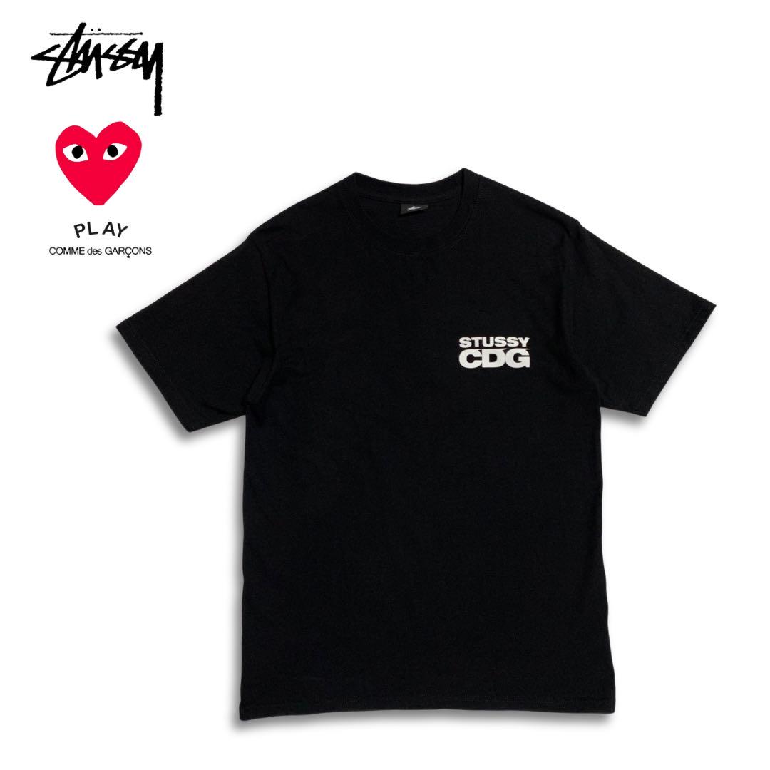 NWT Comme des Garcons CDG Stussy No. 4 Logo Black T-Shirt