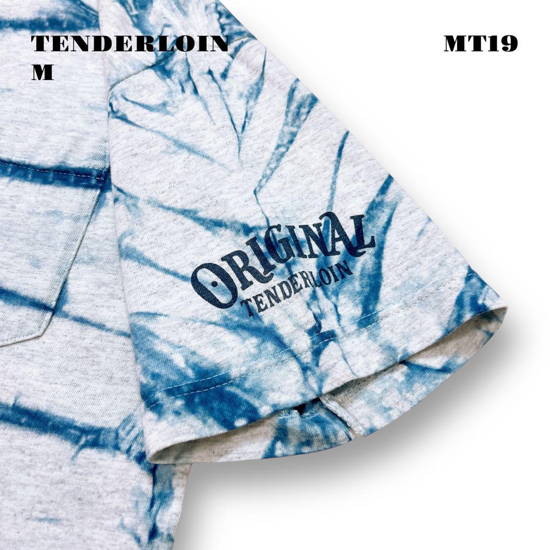 人気品！ TENDERLOIN 半袖 Tシャツ タイダイ インディゴ ブルー M