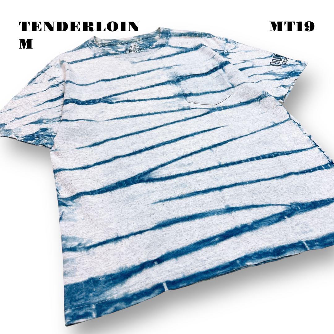 人気品！ TENDERLOIN 半袖 Tシャツ タイダイ インディゴ ブルー M
