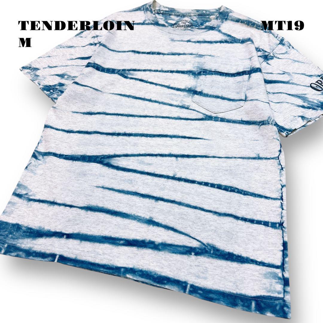 人気品！ TENDERLOIN 半袖 Tシャツ タイダイ インディゴ ブルー M