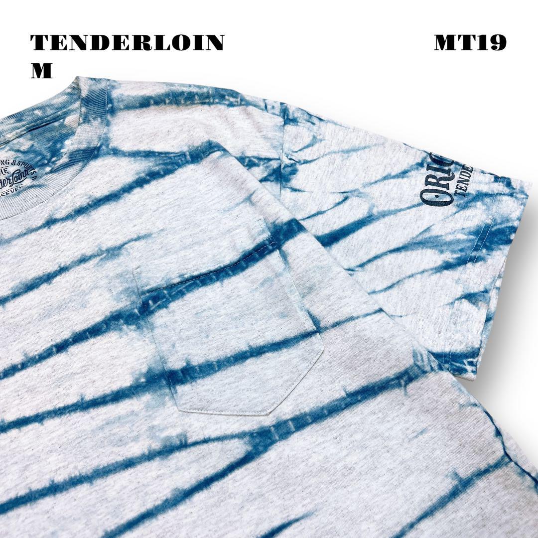 人気品！ TENDERLOIN 半袖 Tシャツ タイダイ インディゴ ブルー M