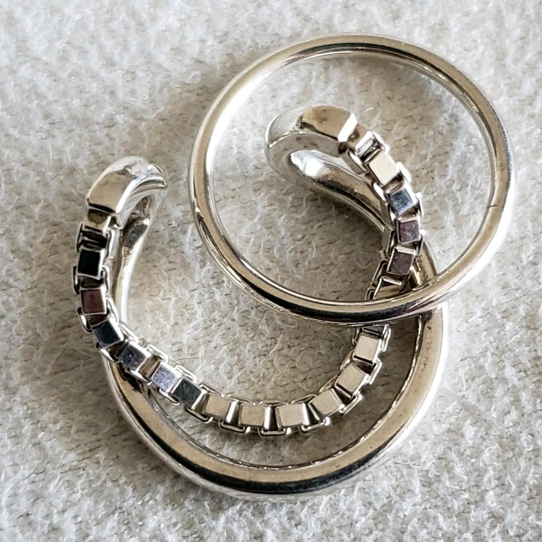 チェーンリング♡7号 ジェンダレス チェーン アガット yjZxg-m39168714818 2本 ジュエッテ 2連 通販得価