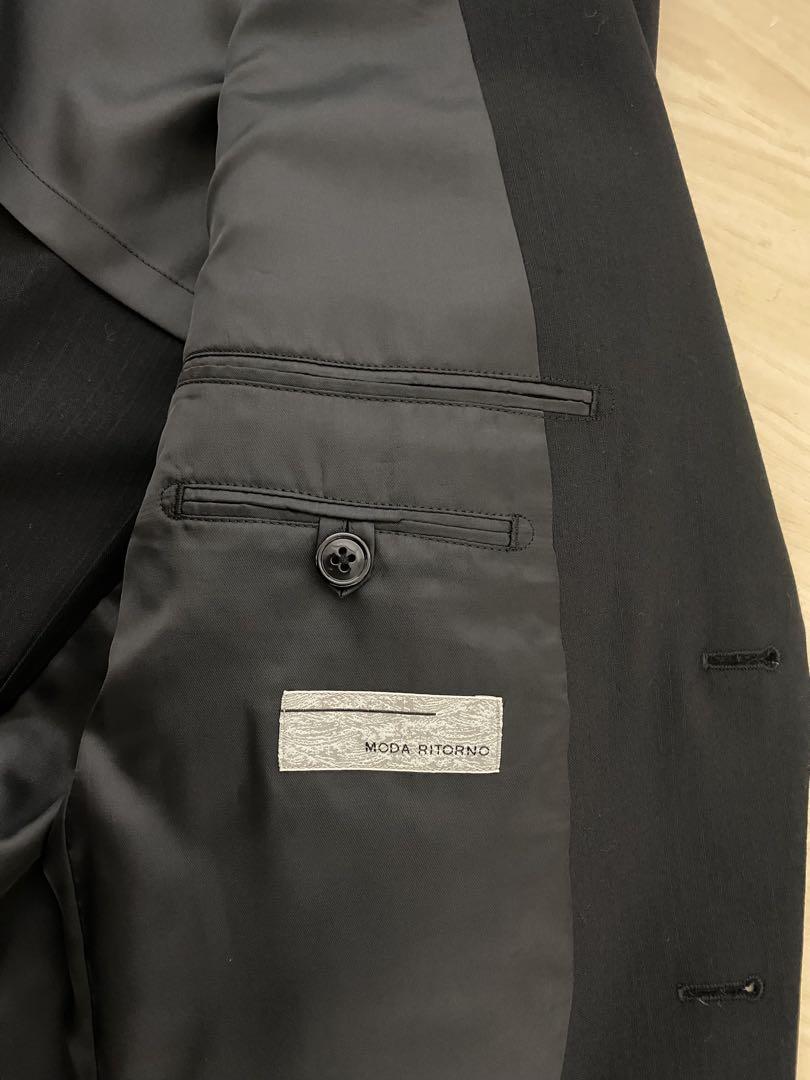 【美品】青山×MODA RITORNOスーツ上下セットアップ ブラックAB5