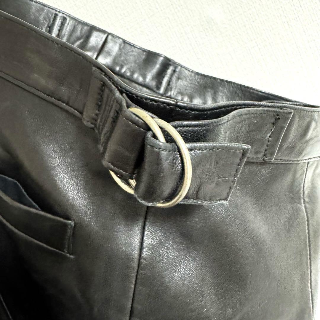 agnes b. 羊革 GENUINE LEATHER レザースカートフランス製 agnes b 【美品】 フランス製 羊革 レザースカート 36