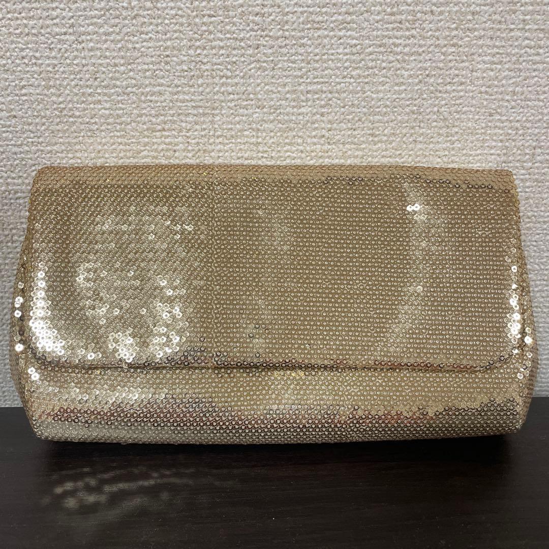 【美品】UNITED ARROWS ゴールド パーティーバッグ