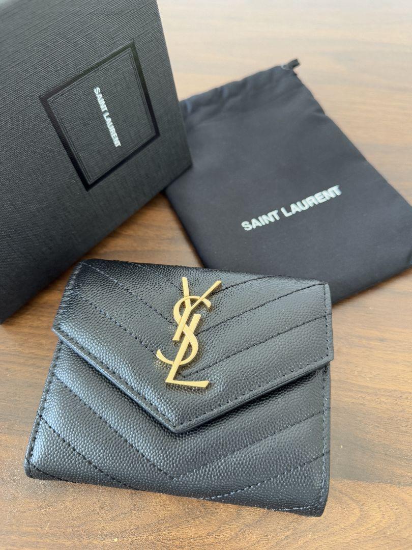 人気✧SAINT LAURENT ブラック 三つ折り財布