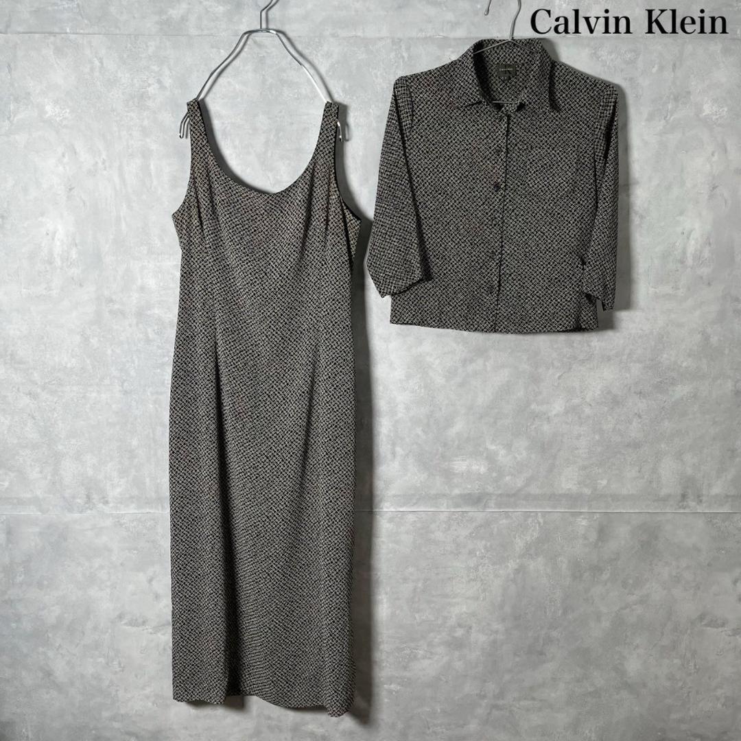 Calvin Klein 格子柄 シャツ ワンピース アンサンブル N1116
