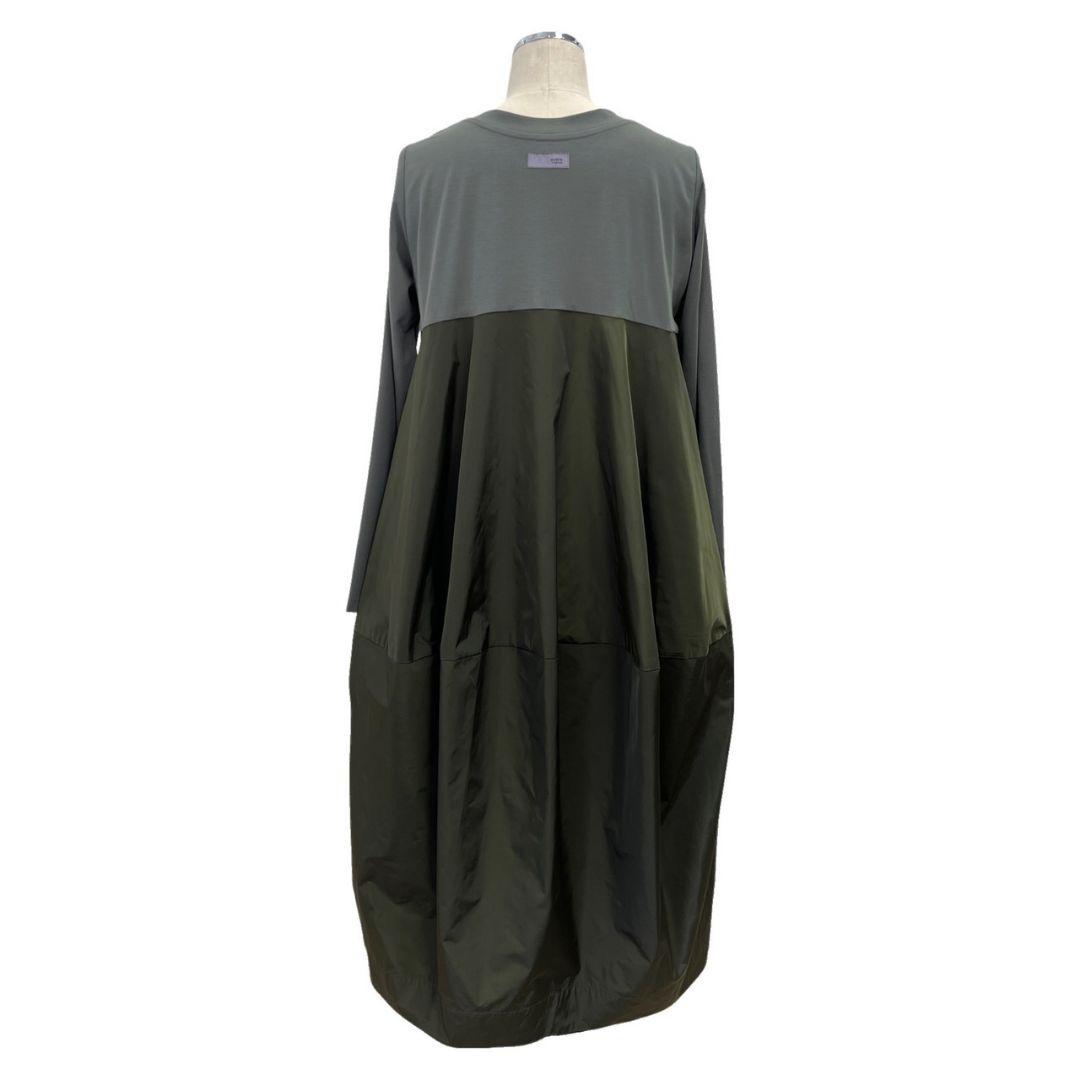 ayane ドッキングコクーンワンピース カーキ 異素材 38M・ayane WWW_MORNINGWALKER_COM