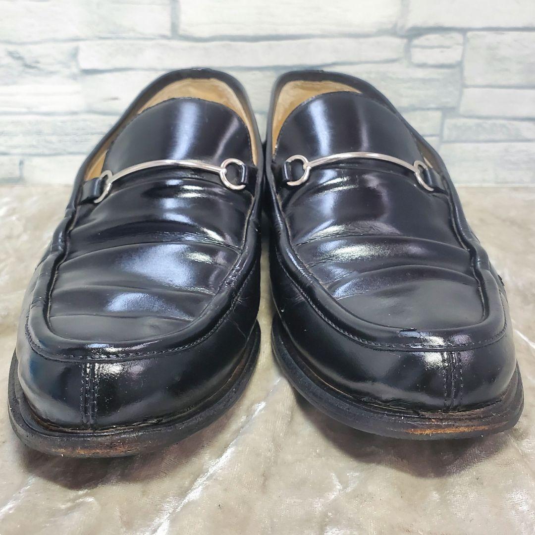 GUCCI グッチ 23.5cm 革靴 ローファー 黒銀 ホースビット 36.5