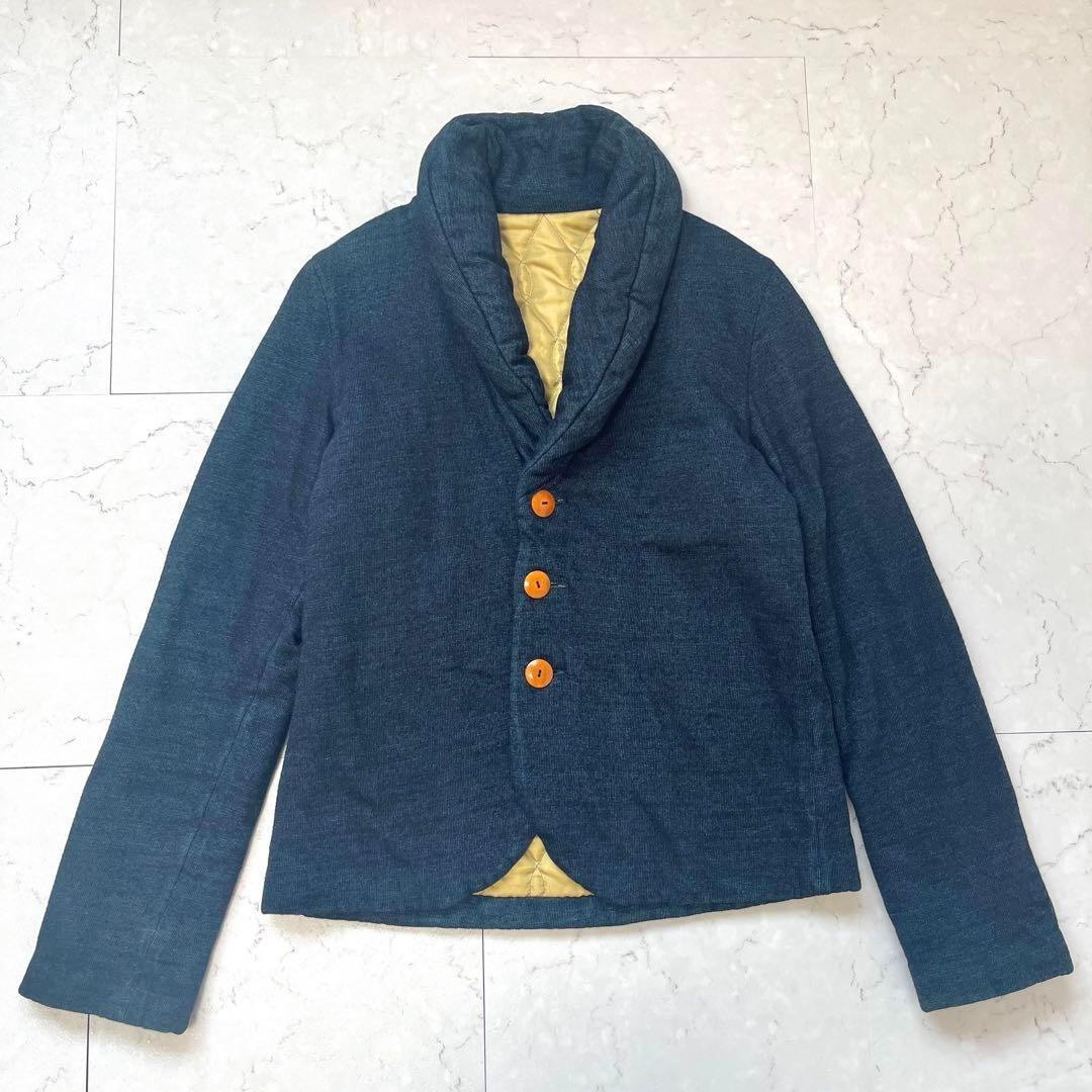 【パラスパレス】日本製 ショールカラー 藍染 キルティング ジャケット