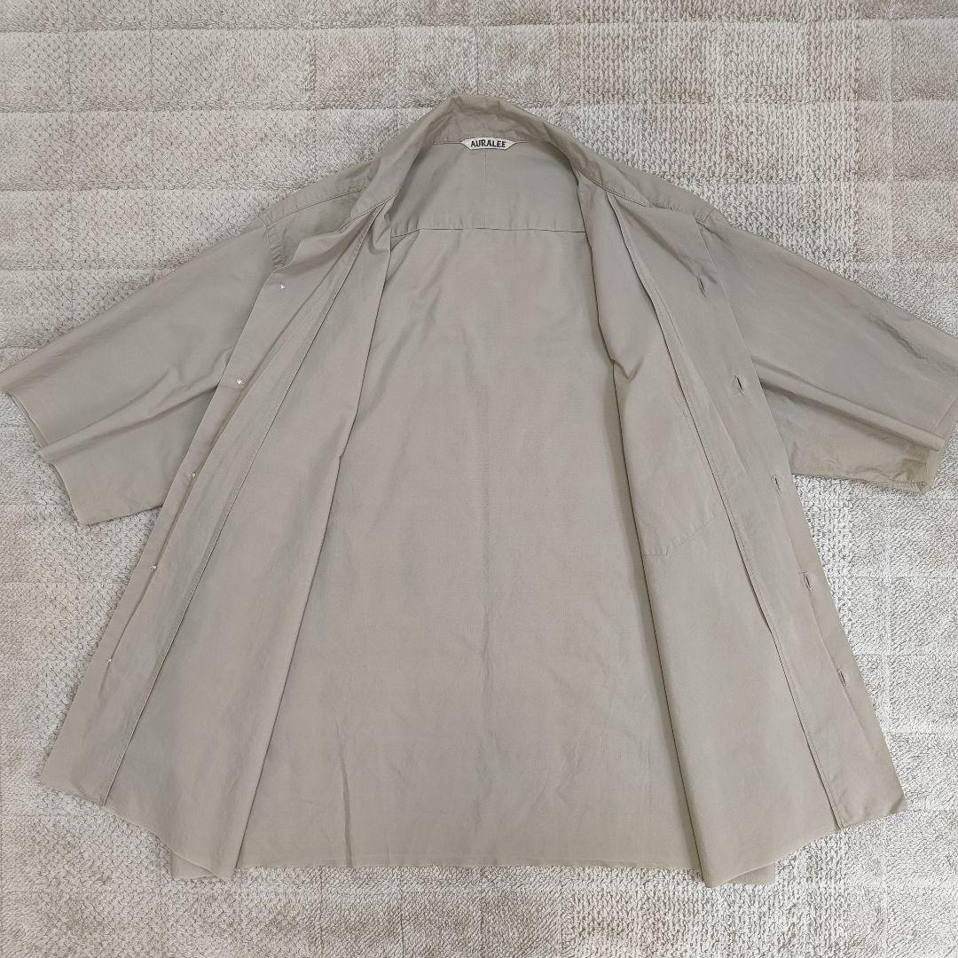 AURALEE オープンカラーシャツ ベージュ 半袖 コットン サイズ3