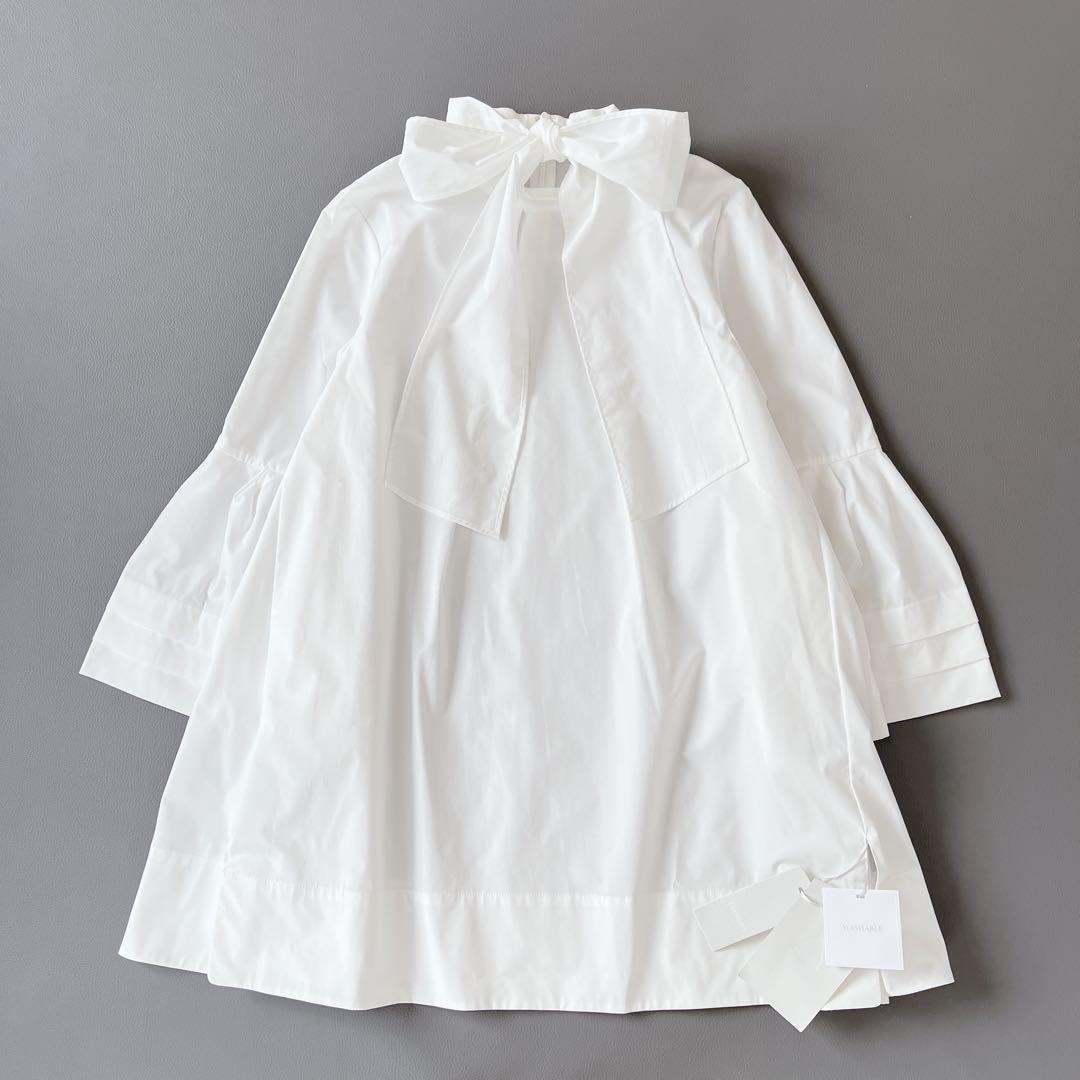 新品✨タグ付き　23SS セルフォード ベルスリーブバックリボンブラウス　白
