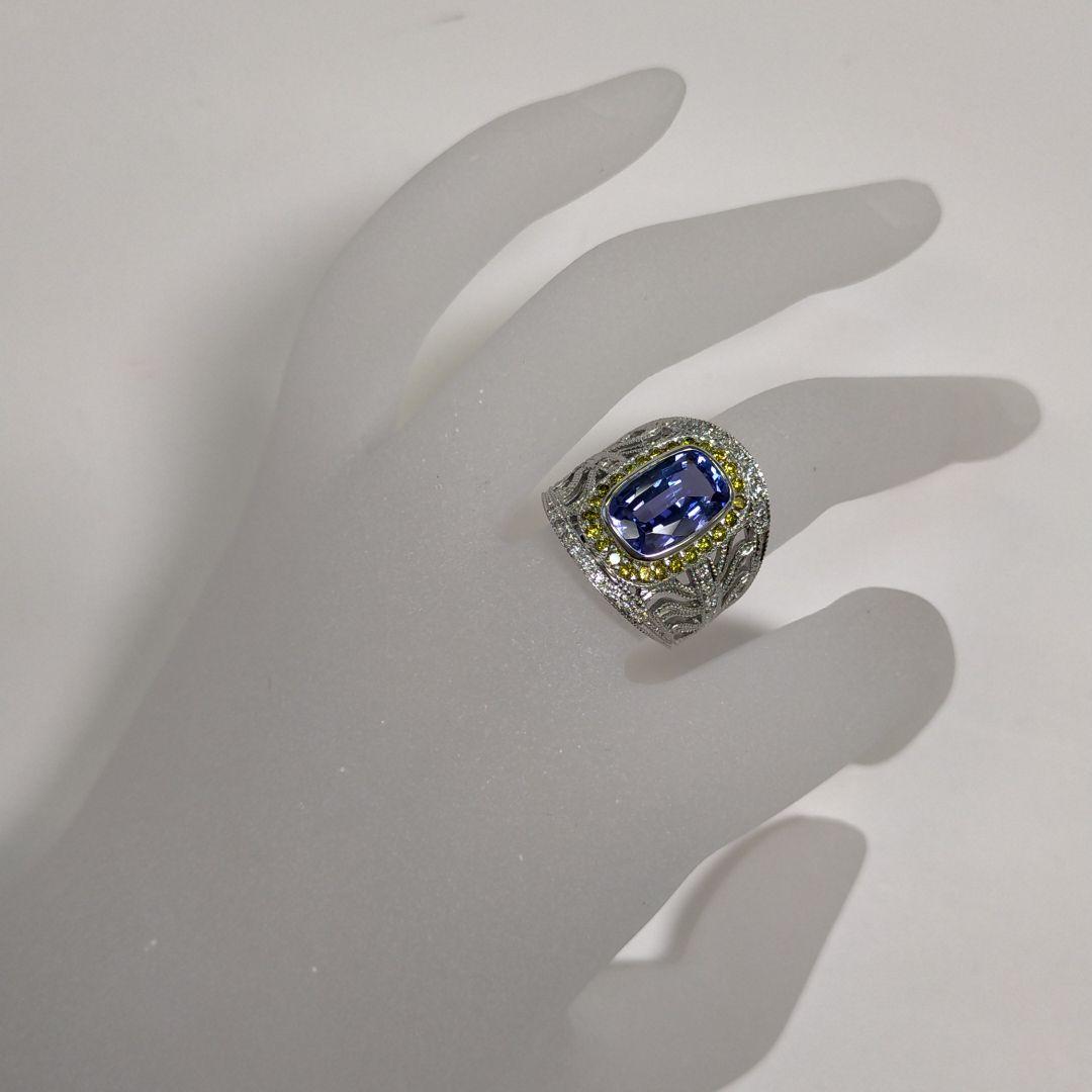 ◇安心ギャランティーカード付♥K18/K18WGタンザナイトダイヤモンドリング◇